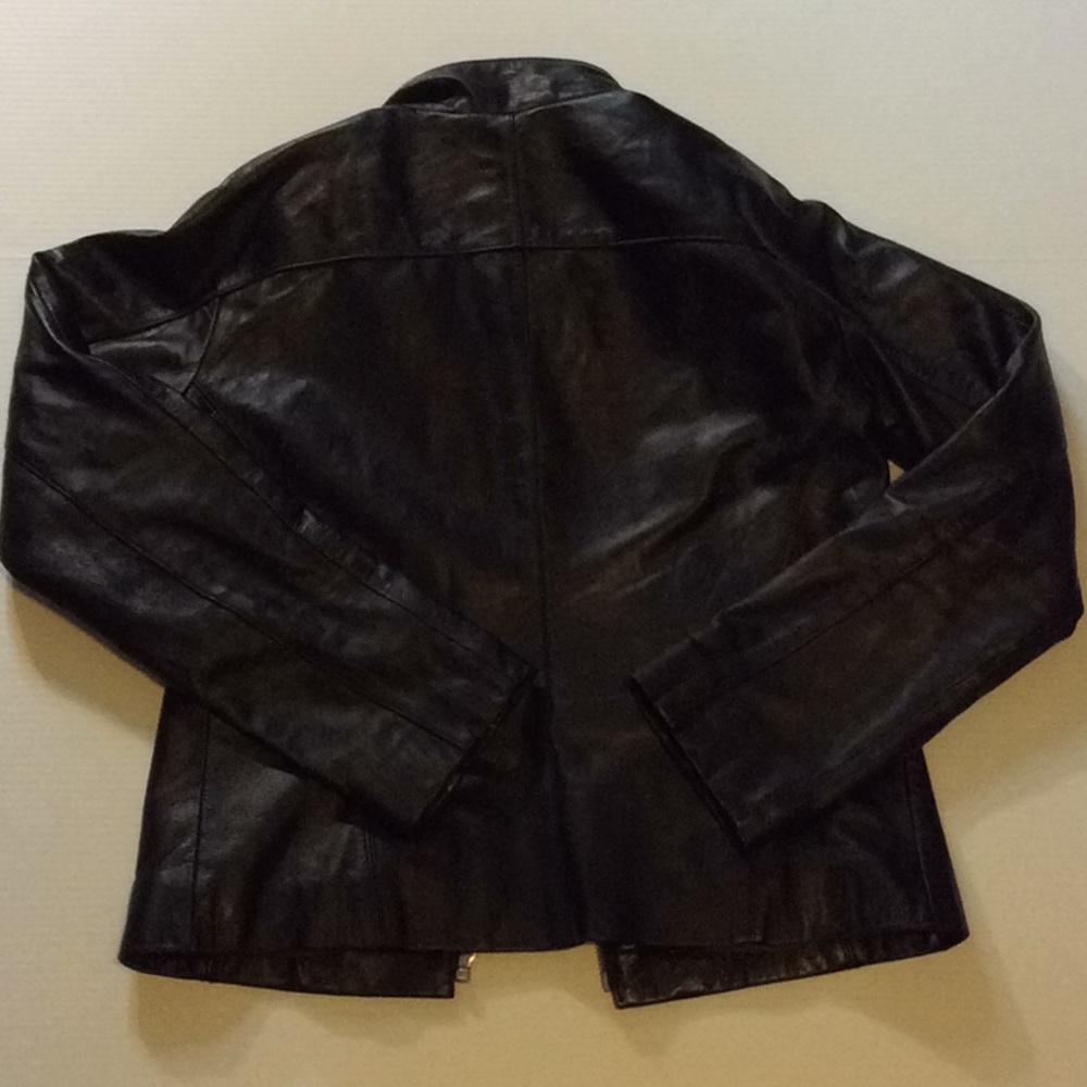 Nicole Miller Leather jacket, brown, size small. - Picture 4 of 6